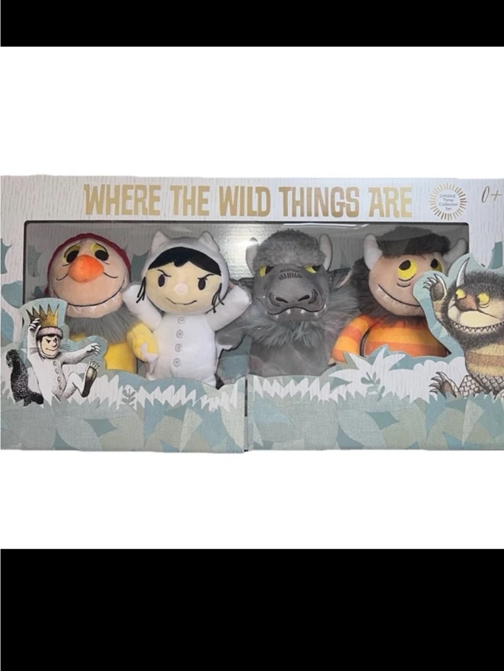 Where the Wild Things Are Plush Character Set - White, Gray, Orange, Yellow